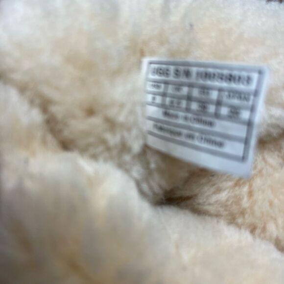 UGG chestnut leather suede with fur accents and metal back plate size 8 - Picture 13 of 16